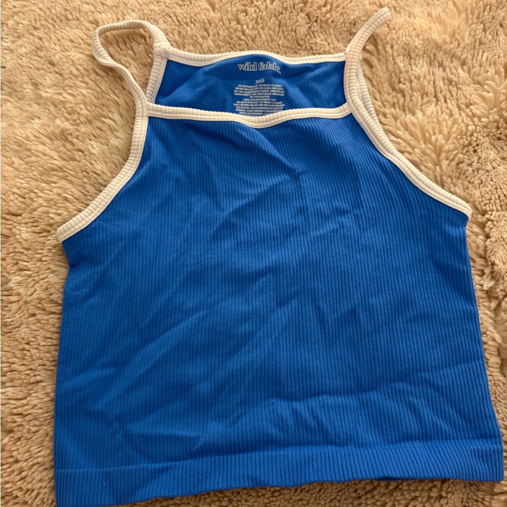 Wild Fable Cobalt Blue Tank with White Edges